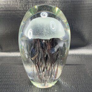 Dynasty Gallery Collection Large Jellyfish Paperweight Heavy Oval Figure VTG